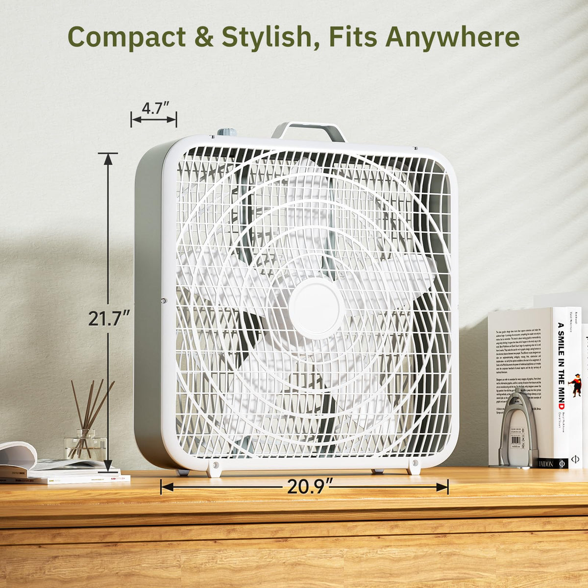 20” Box Floor Fan, 3-Speed White E7141