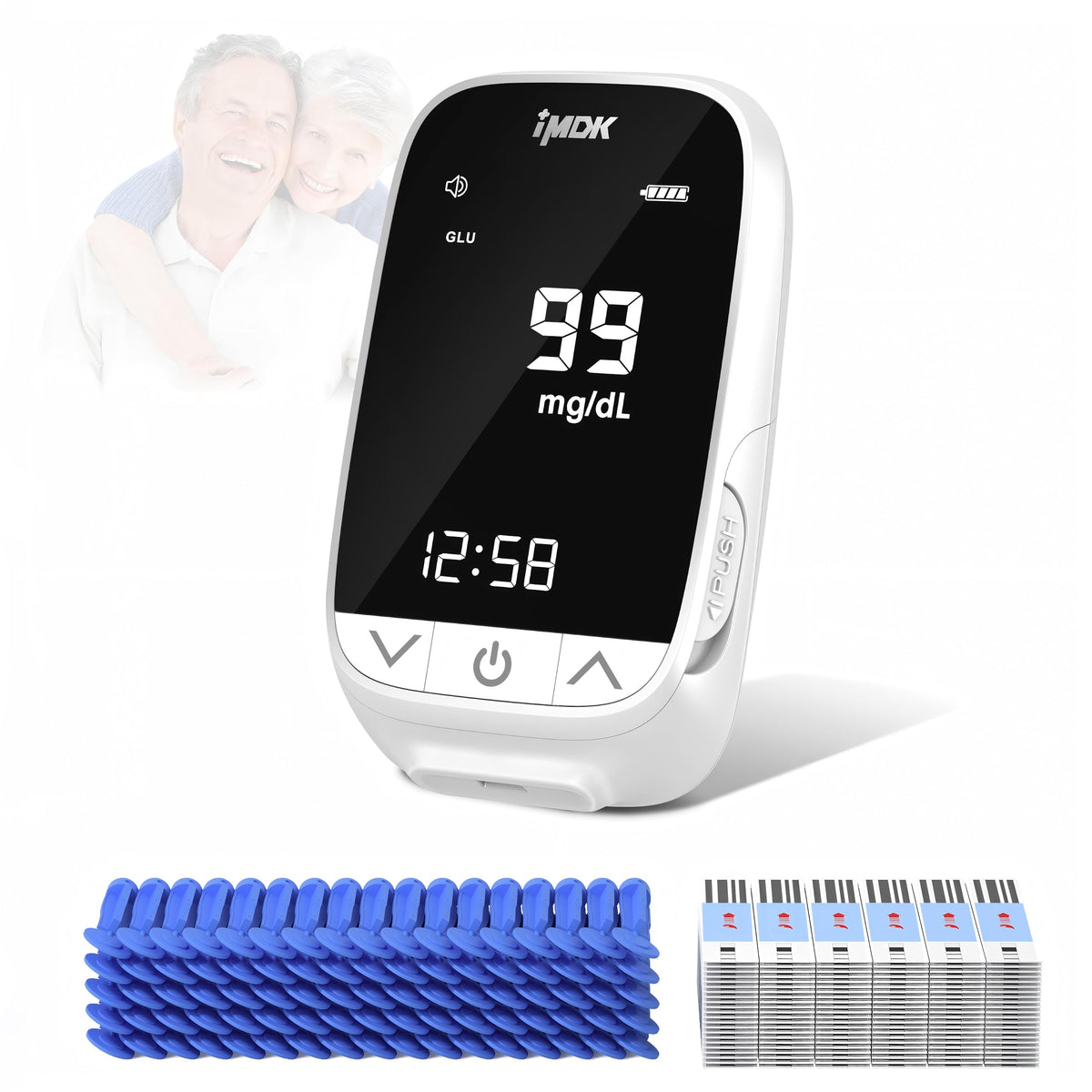 Blood Glucose Monitor Kit with 100 Strips and 100 Lancets N2557