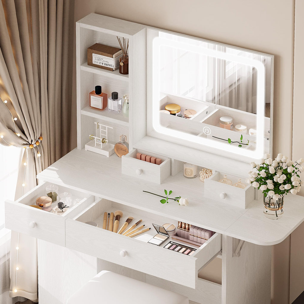 Vanity Desk with Charging Station and Storage B5626