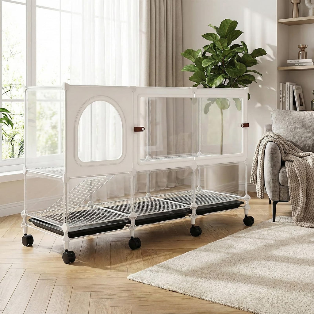 2-Tier Pet House Cage with Pull Out Tray M683036