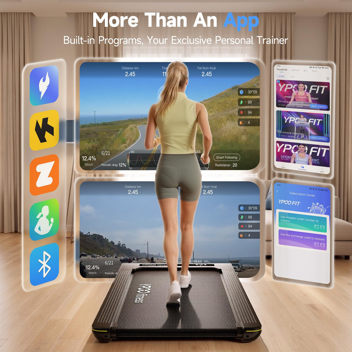Walking Pad with 14% Incline Under Desk Treadmill O66003