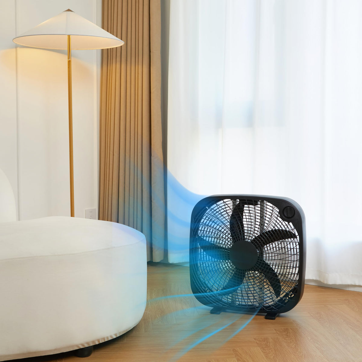 Black 20-Inch 3-Speed Box Fan with Carry Handle I195