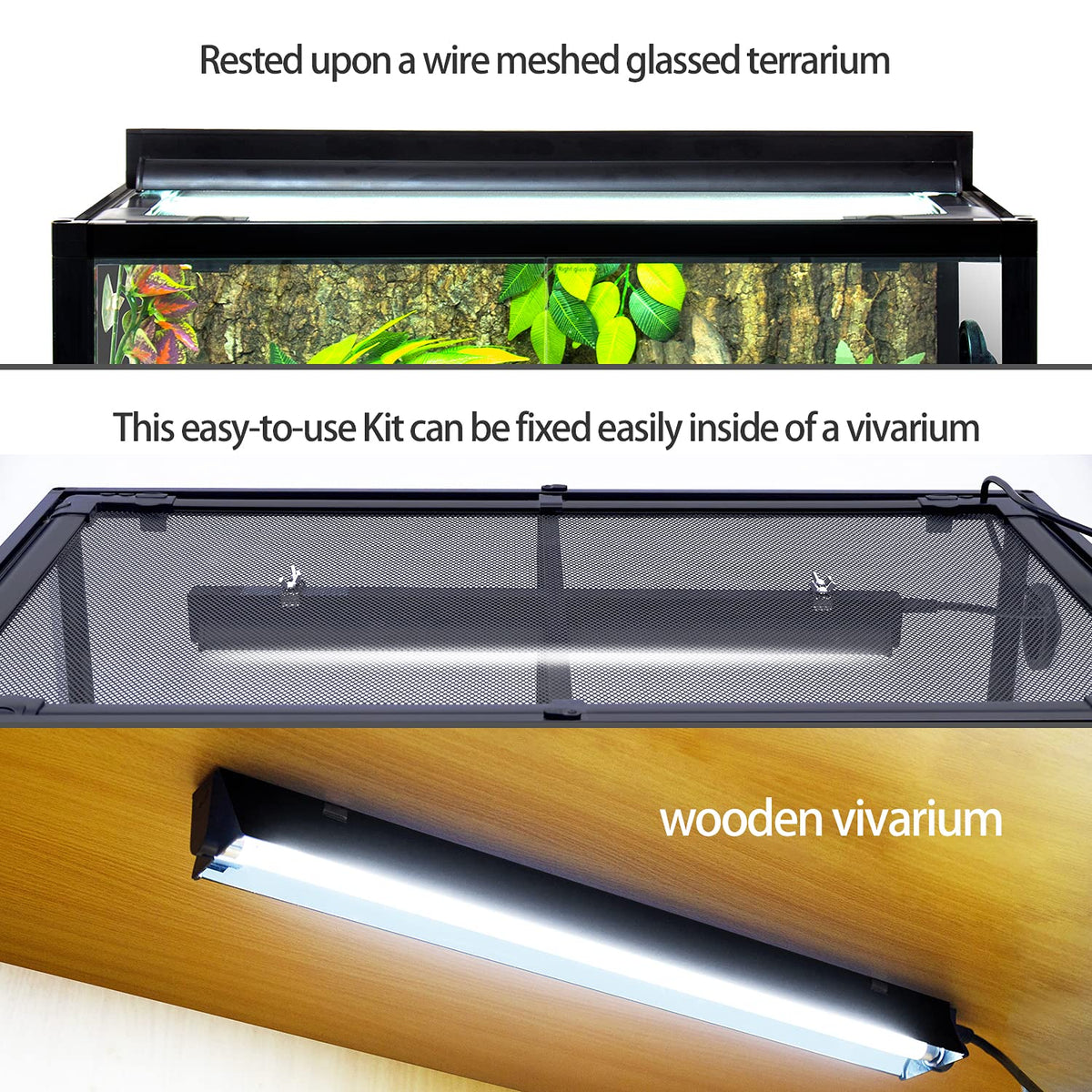 T5 HO UVB Lighting Combo Kit 10.0 24W with 68 Gallon PVC Reptile Enclosure W202