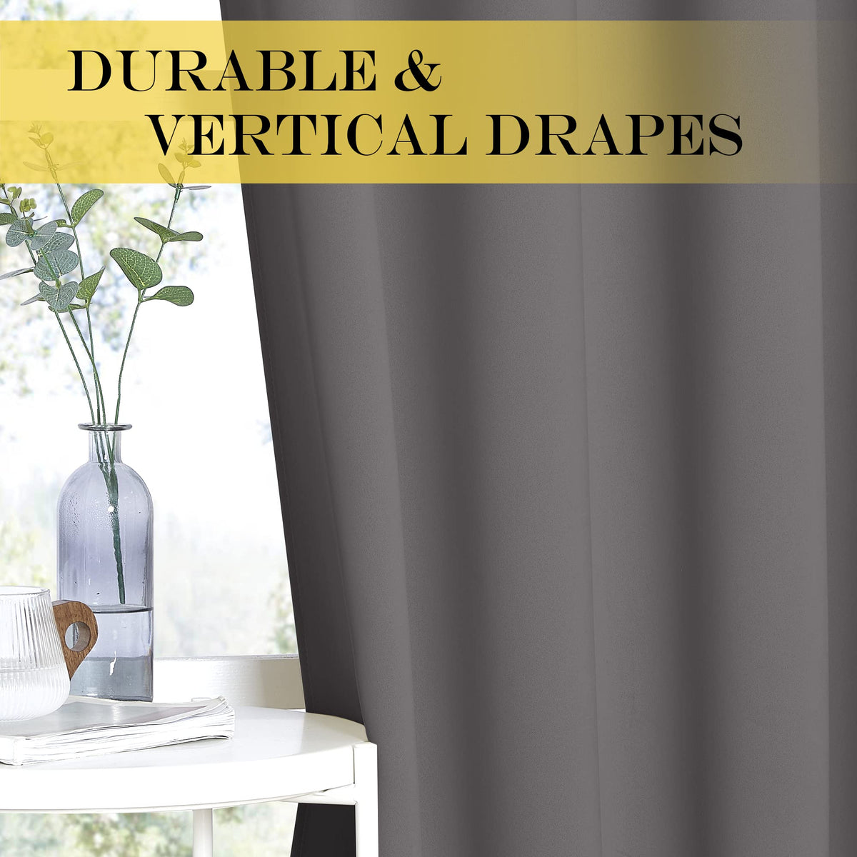 Grey Blackout Curtains 84 inch 1 Panel O73215