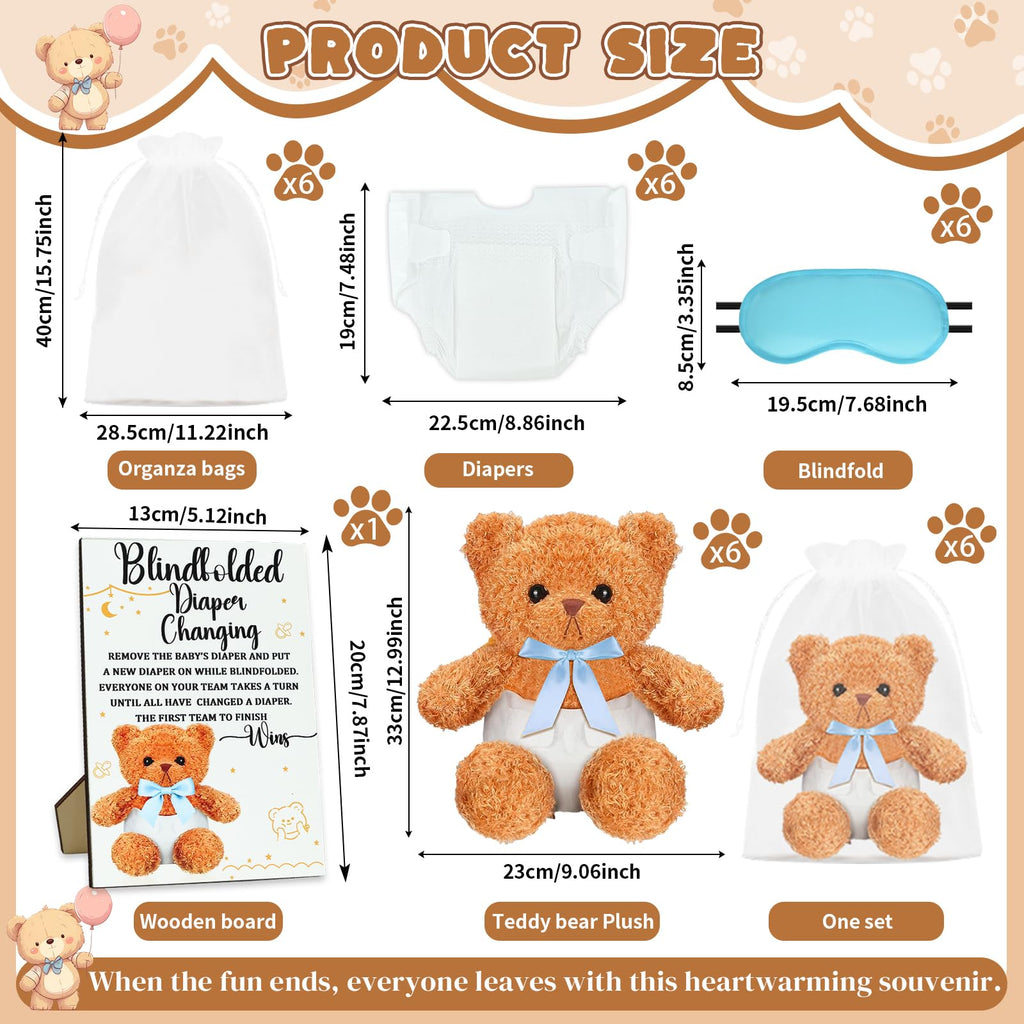 25 Pack Baby Shower Games Blindfold Diaper Changing Kit L259