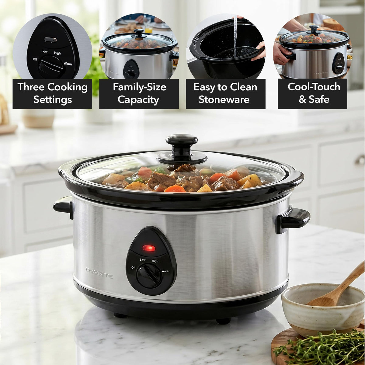 3.7 Qt Electric Slow Cooker P168