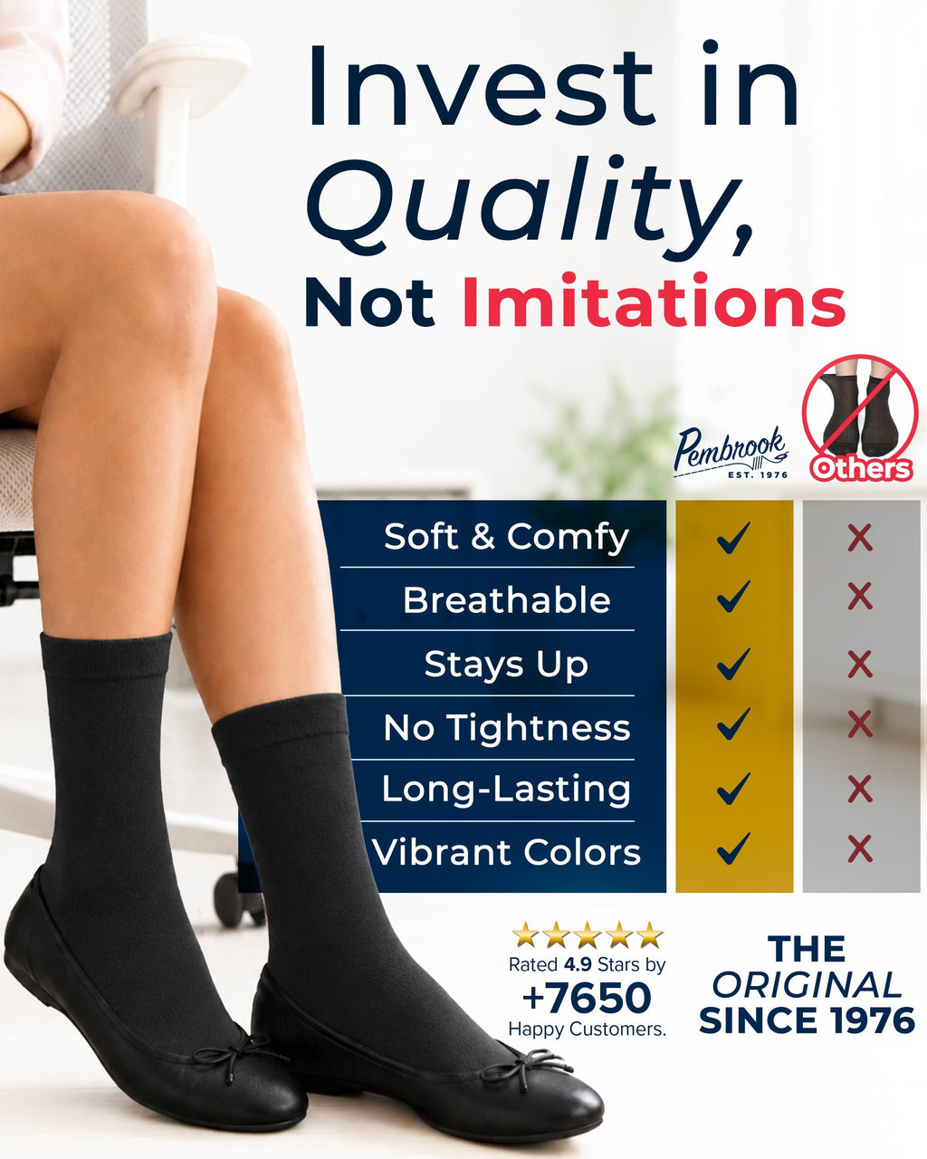 Bamboo Viscose Crew Dress Socks Women 4 Pairs E857133