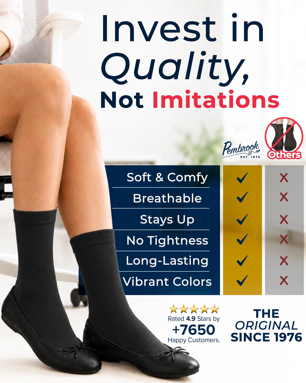 Bamboo Viscose Crew Dress Socks Women 4 Pairs E857133