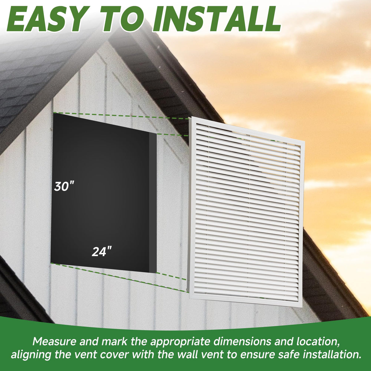 24 x 30 Inch Gable Vent D324