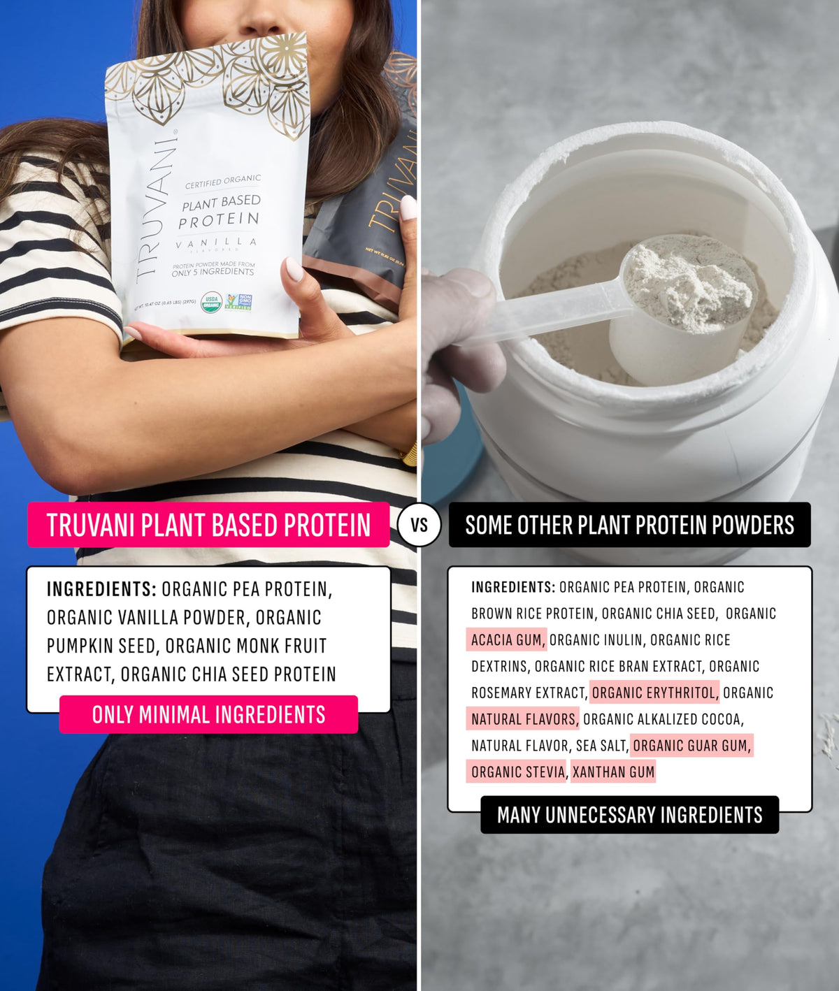 Organic Plant Based Protein Powder Vanilla 18 Servings L3383