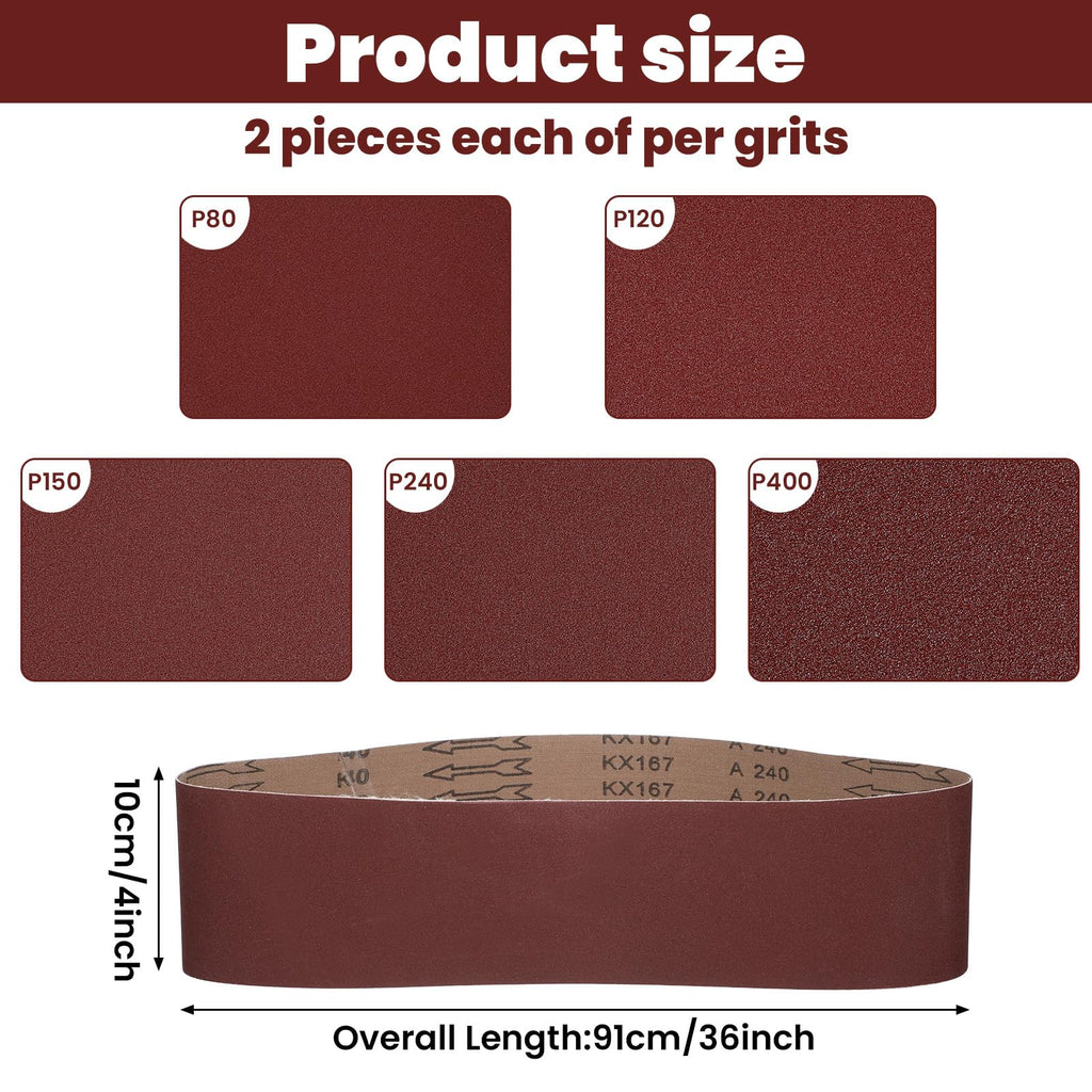 4x36 Aluminum Oxide Sanding Belts and 6 Inch Self Stick Sanding Discs Set F701172