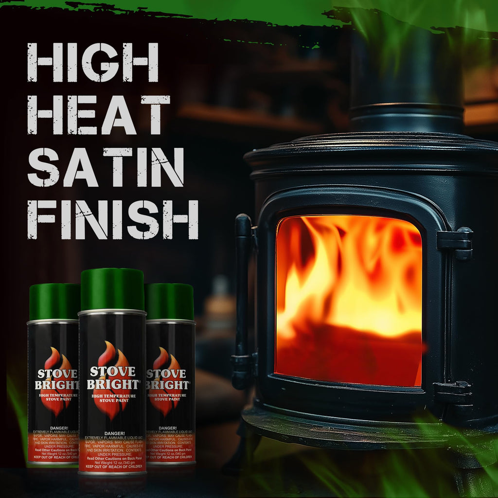 High Temp Satin Spray Paint for Metal, Forest Green, 12 Oz F679