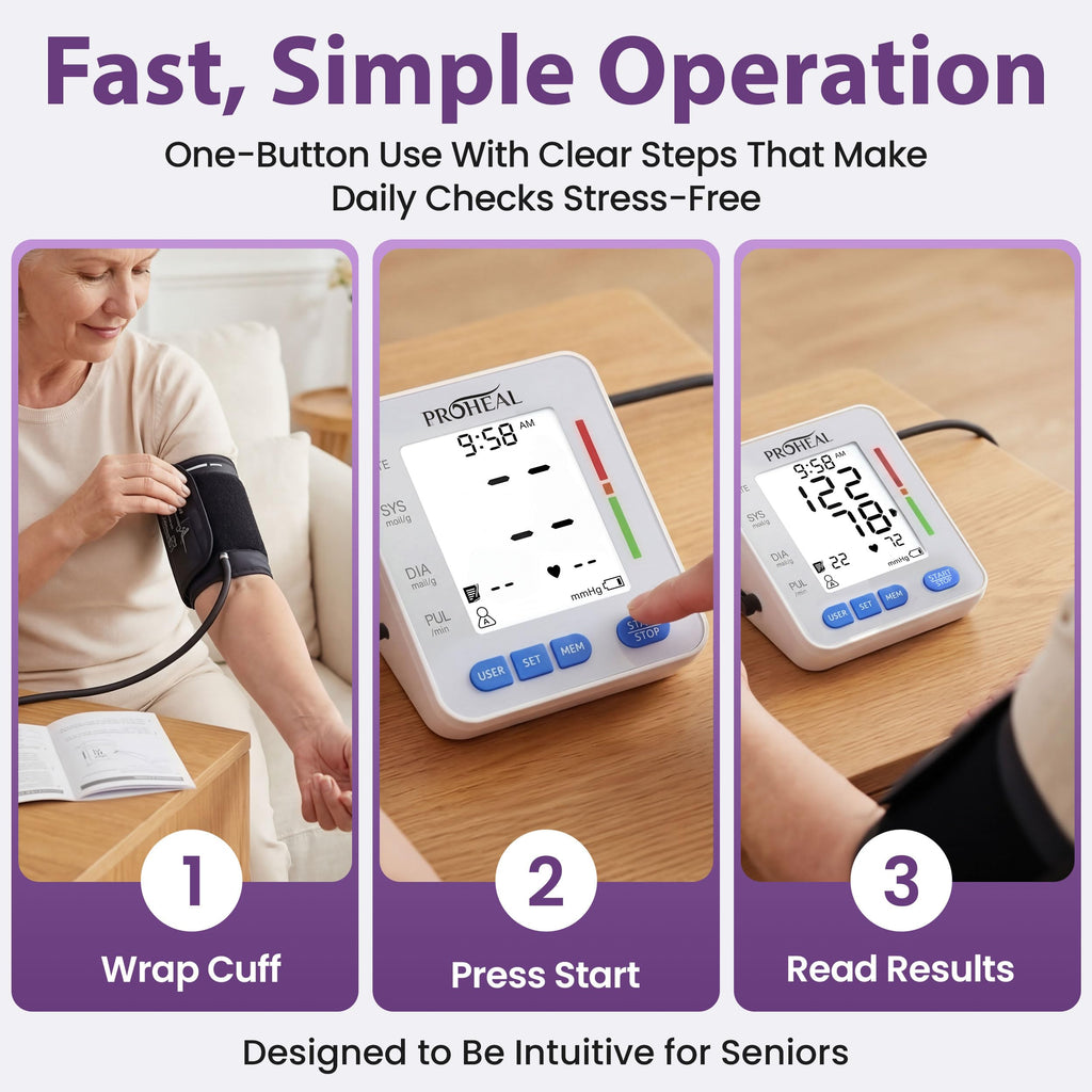 Talking Blood Pressure Monitor with Upper Arm Cuff, Backlit Display, Carry Bag J280