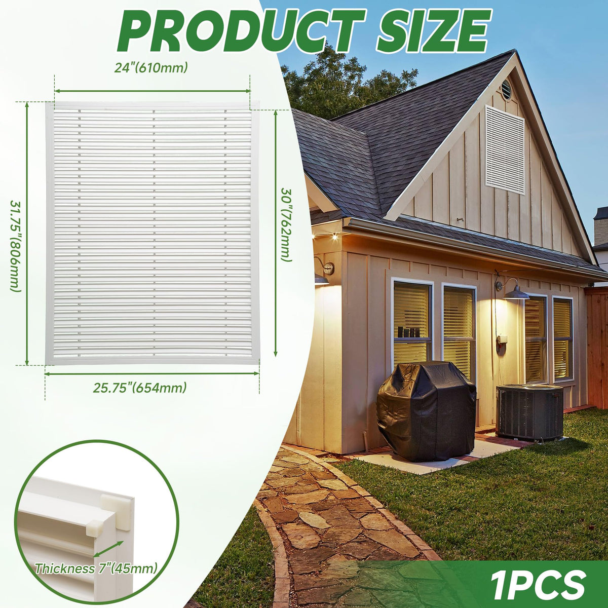 24 x 30 Inch Gable Vent D324