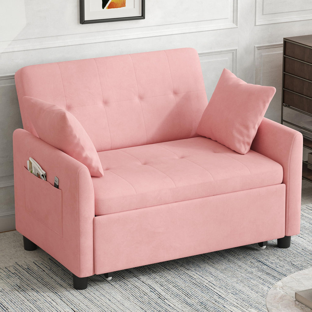 Pink Convertible Sleeper Sofa Bed R269