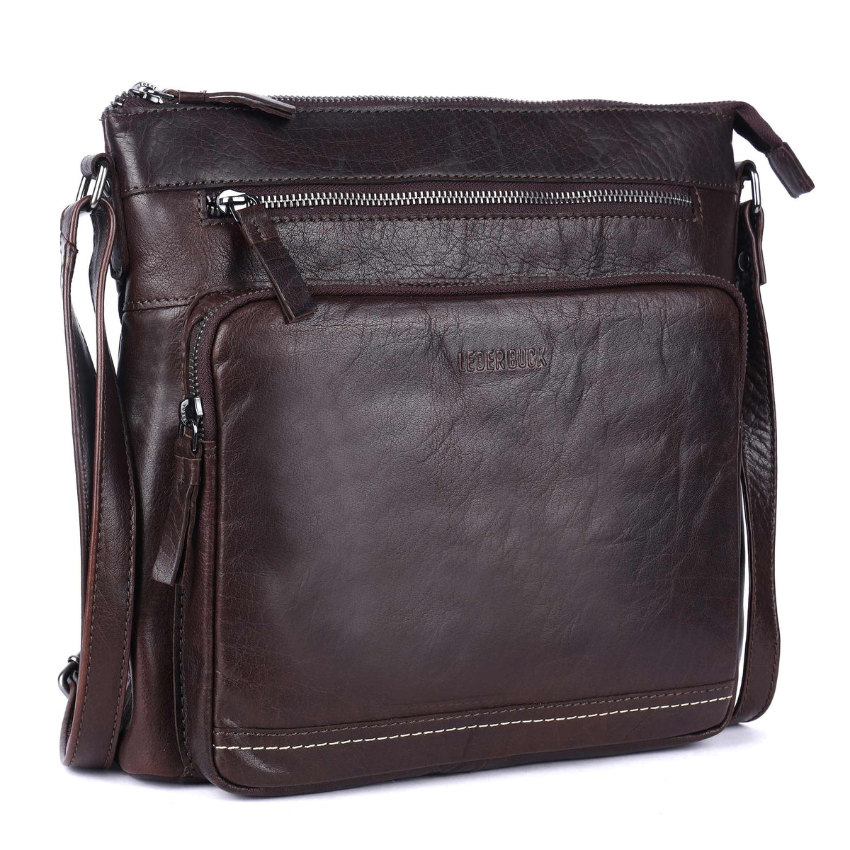 Extra-Large Genuine Leather Crossbody Purse I8678