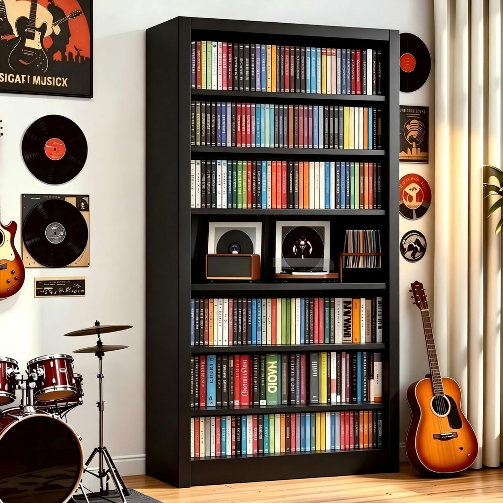 7 Tier Metal Media Storage Cabinet with Adjustable Shelves J5591