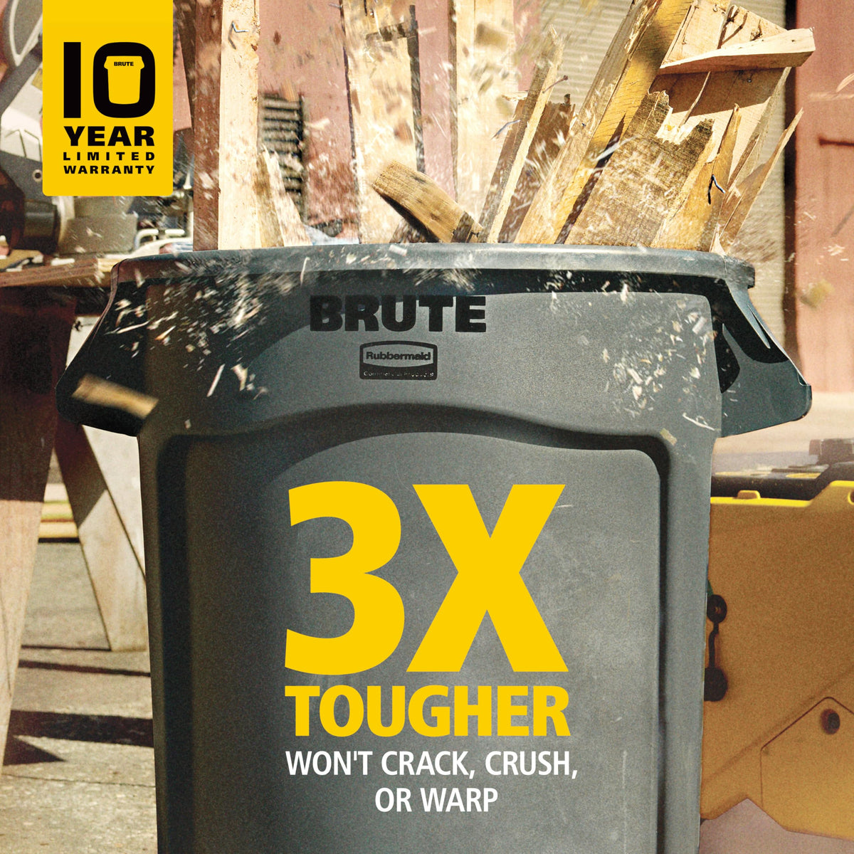 44-Gallon Gray Heavy-Duty Round Trash Container V973