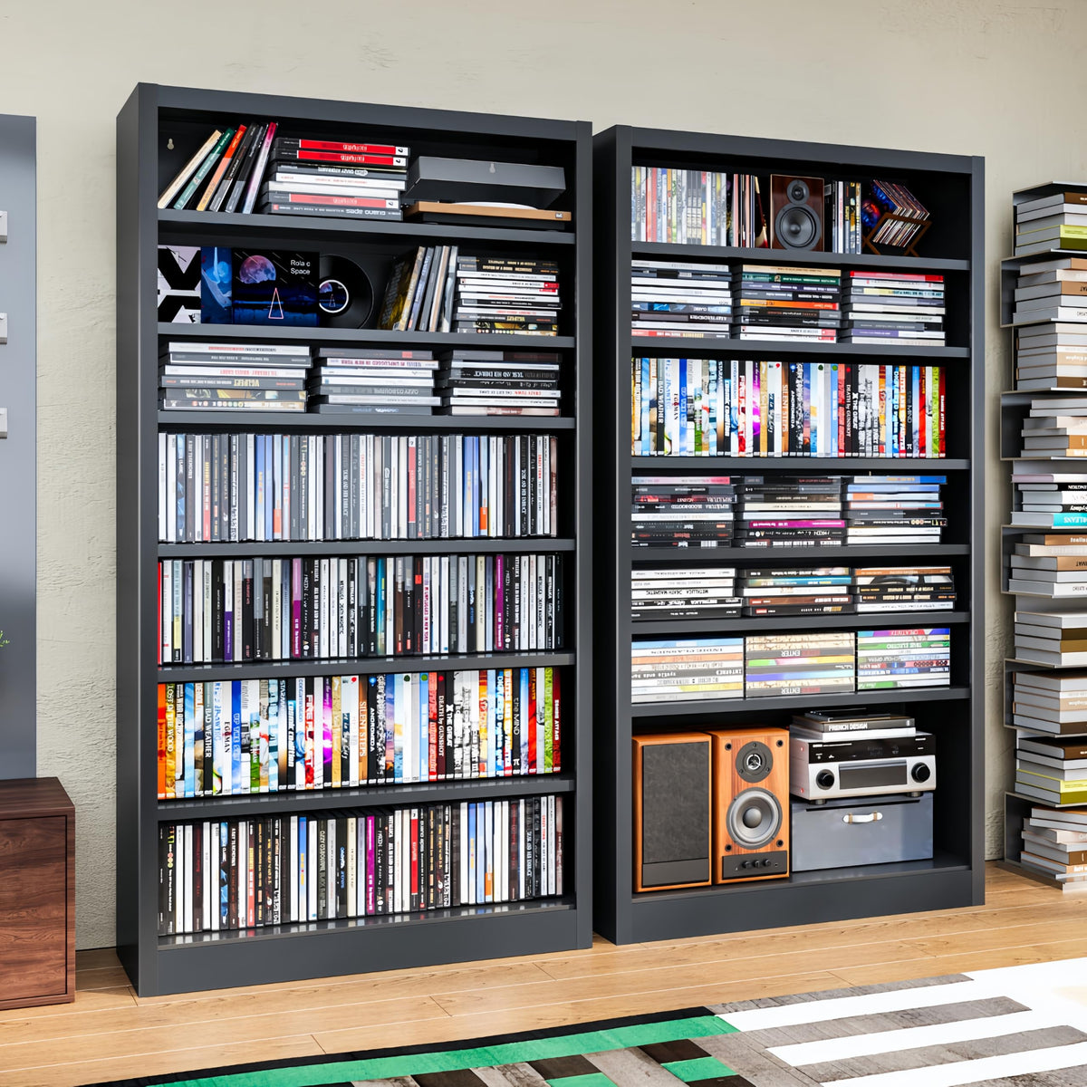 7 Tier Metal Media Storage Cabinet with Adjustable Shelves J5591