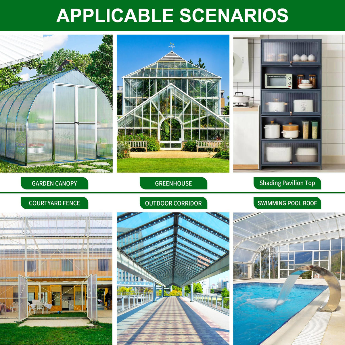 12 PCS Polycarbonate Greenhouse Panels 4' x 2' x 0.32'' P78653