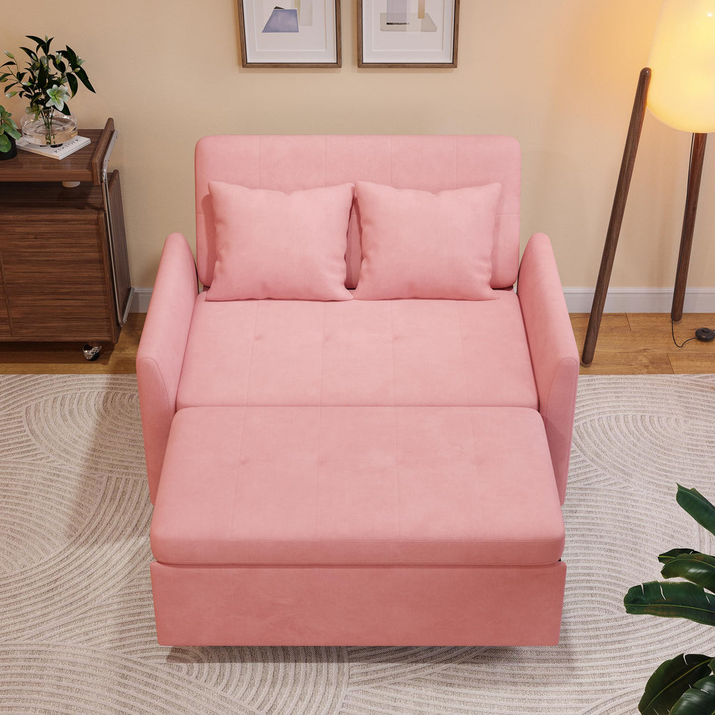 Pink Convertible Sleeper Sofa Bed R269